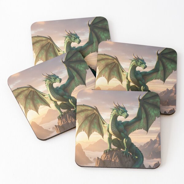 Item preview, Green Dragon on the Peak Above the Clouds designed and sold by Fanta-sticky.