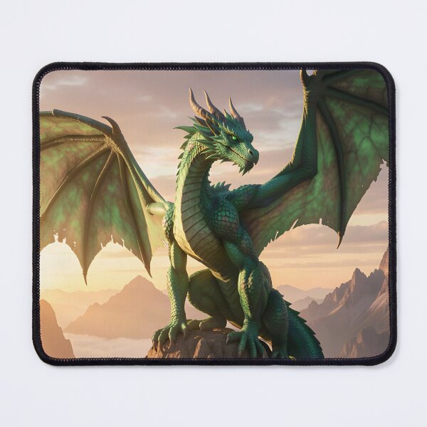 Item preview, Green Dragon on the Peak Above the Clouds designed and sold by Fanta-sticky.