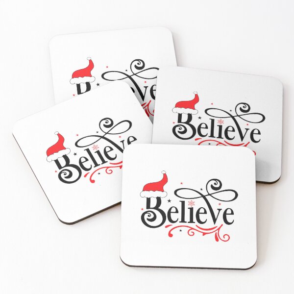 Item preview, Believe Christmas Santa Hat Elegant Festive Typography designed and sold by by2pals.
