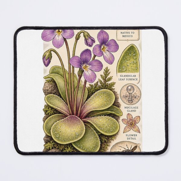 Item preview, Pinguicula Moranensis Mexican Butterwort – Vintage Carnivorous Plant Art designed and sold by nerdamus.