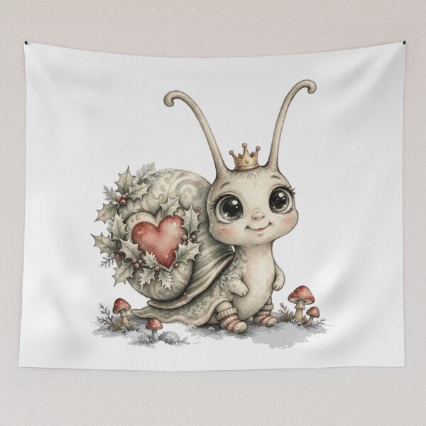 Item preview, Christmas Snail Crown Heart Holly designed and sold by Faelottie.