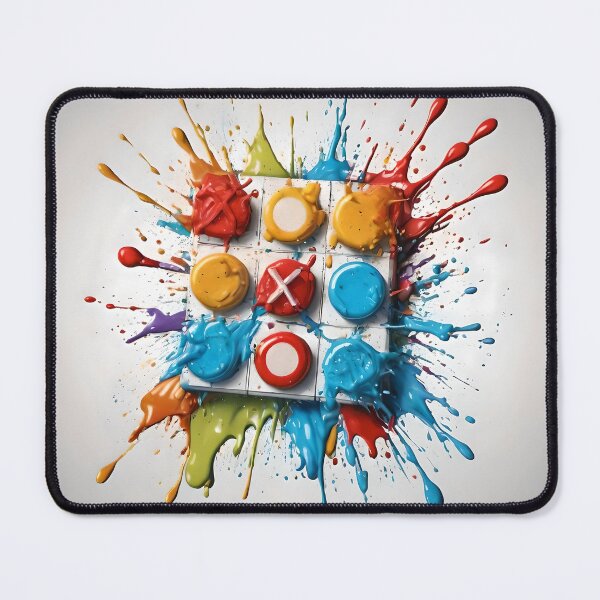 Item preview, HTFM Tic Tac Toe – 3D Paint Splash Noughts & Crosses Pop Art designed and sold by HardToFindMerchandise.
