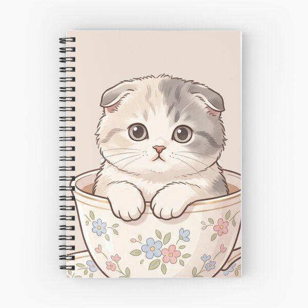 Item preview, Cute Scottish Fold Kitten in Floral Teacup designed and sold by AIG - Andrei Ilie Graphics.