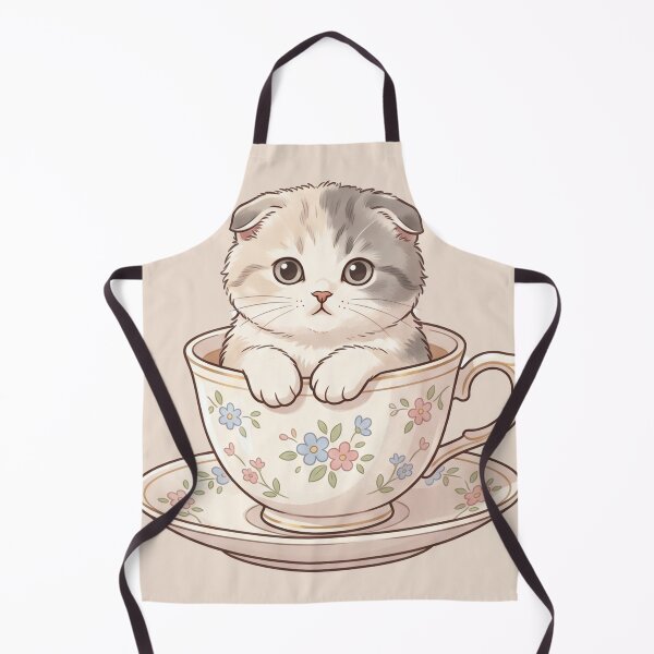 Item preview, Cute Scottish Fold Kitten in Floral Teacup designed and sold by AIG - Andrei Ilie Graphics.