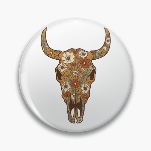 Item preview, Boho Floral Bull Skull Vintage Wildflower Artwork designed and sold by Stone-T .