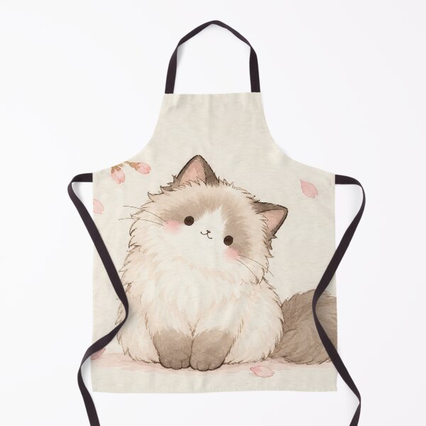 Item preview, Kawaii Ragdoll Cat Beneath Pink Cherry Blossoms with Drifting Sakura Petals designed and sold by AshiraCreations.