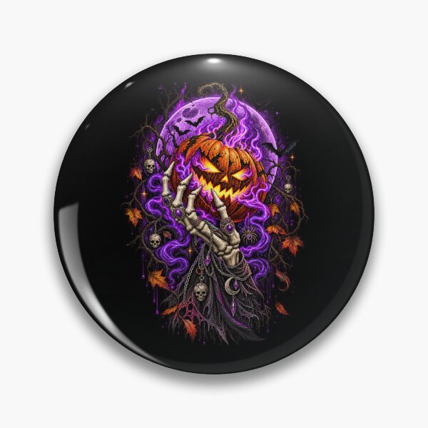 Item preview, Pumpkin Curse – Gothic Skeleton Hand Halloween Pumpkin designed and sold by GrimCuteStudio.