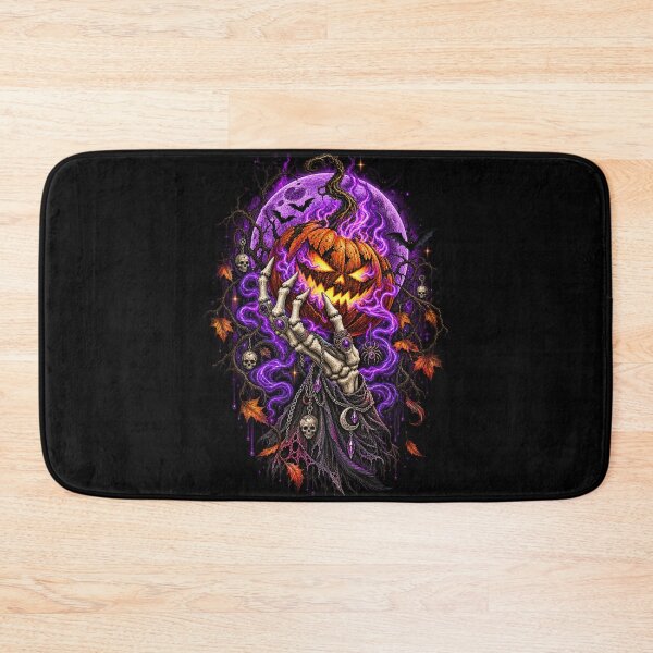 Artikelvorschau, Pumpkin Curse – Gothic Skeleton Hand Halloween Pumpkin entworfen und verkauft von GrimCuteStudio.