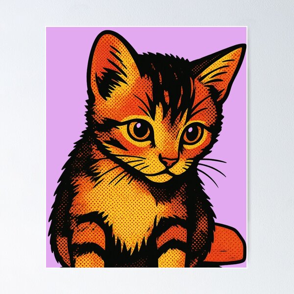 Item preview, Cute Orange Tabby Kitten Pop Art designed and sold by UltarOutfit.