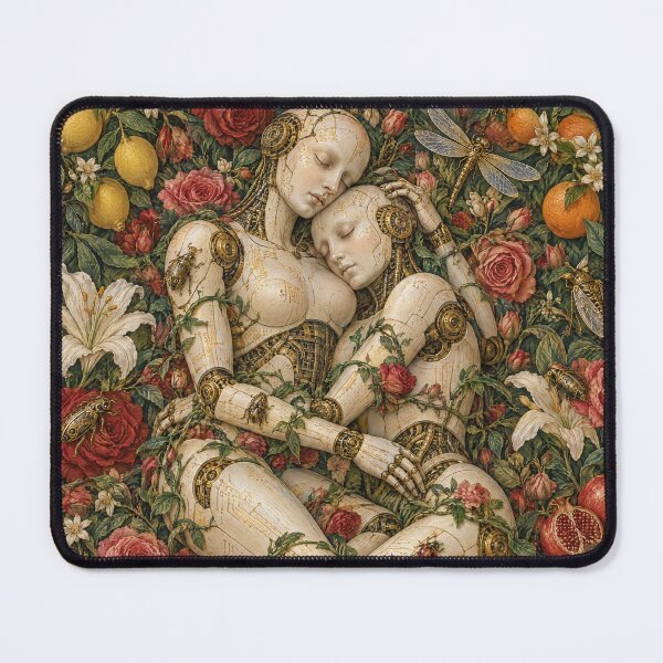 Item preview, The Sleeping Androids Cyber Renaissance Art Print designed and sold by DMarquiseArt.