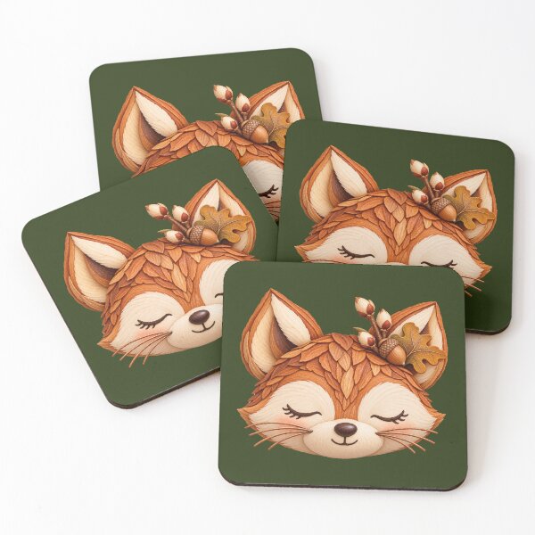 Item preview, Cute fox in the autumn leaves designed and sold by Kisho.