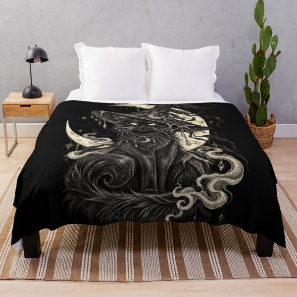 Item preview, Midnight Witch Cat – Gothic Black Cat Crescent Moon Halloween designed and sold by GrimCuteStudio.