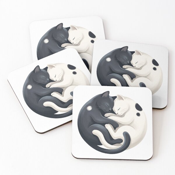 Item preview, Yin Yang Cats Snuggle Balance designed and sold by AIG - Andrei Ilie Graphics.
