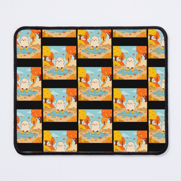 Item preview, Cute Ghost Wearing Rain Boots Jumping in a Puddle Pastel Fall Art designed and sold by urmoments.
