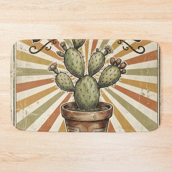 Item preview, Vintage Prickly Pear Cactus Poster designed and sold by JC Art Creations.