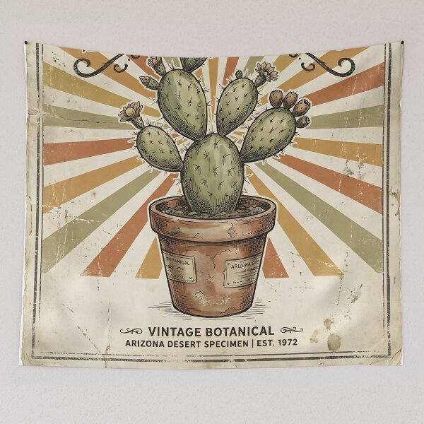 Item preview, Vintage Prickly Pear Cactus Poster designed and sold by JC Art Creations.