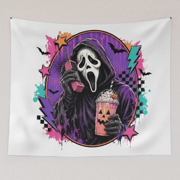 Item preview, Halloween Horror Ghost Face Hooded Scary Mask designed and sold by Thread&Fable.