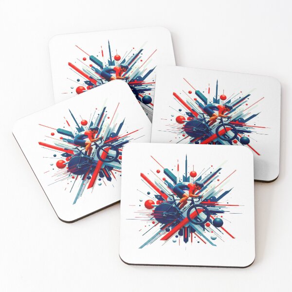 Item preview, Red Abstract Cyclist designed and sold by RICAMTP.