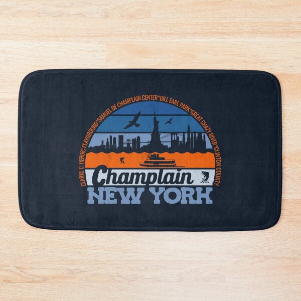 Item preview, Champlain New York Sunset Retro Vintage Local Pride Logo designed and sold by CRHPOD20.