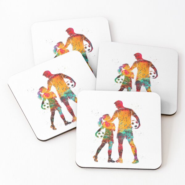 Item preview, Soccer Dad and Daughter Watercolor Art designed and sold by Liededrom..