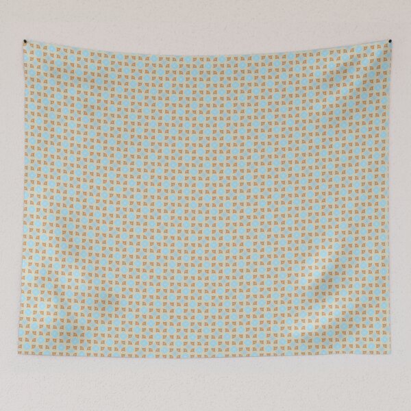 Item preview, Sky Blue Amber Gold Pythagorean Tile Pattern Mandala - Throw Pillow designed and sold by ArithraStudio.