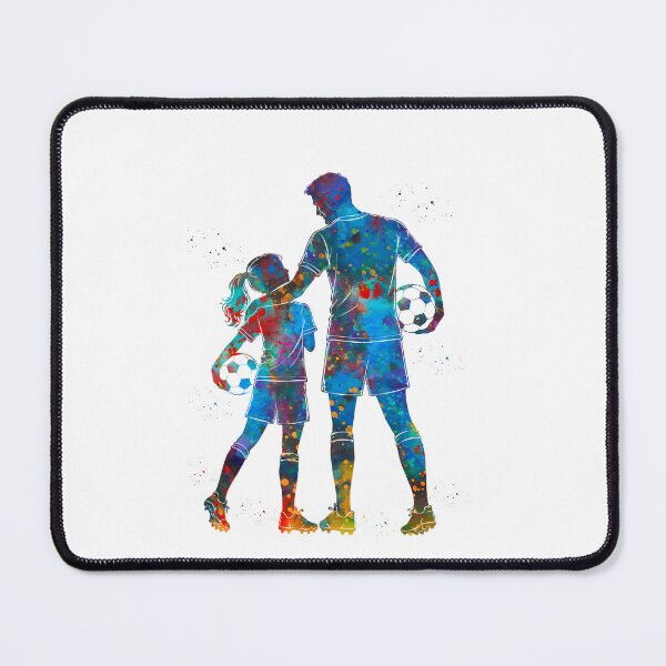 Item preview, Soccer Dad and Daughter Watercolor Art designed and sold by Liededrom..