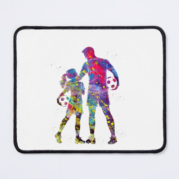 Item preview, Soccer Dad and Daughter Watercolor Art designed and sold by Liededrom..