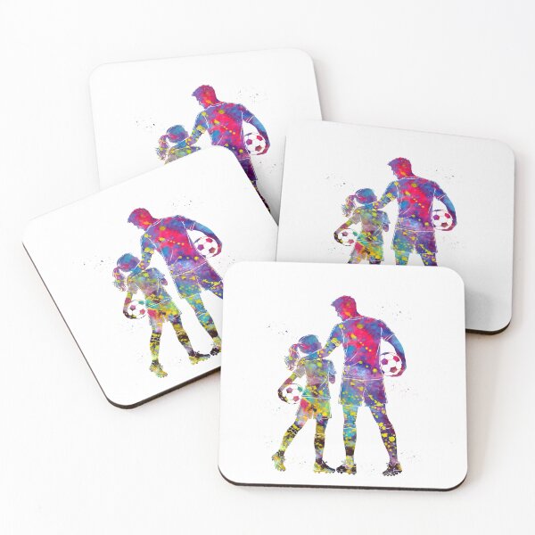 Item preview, Soccer Dad and Daughter Watercolor Art designed and sold by Liededrom..