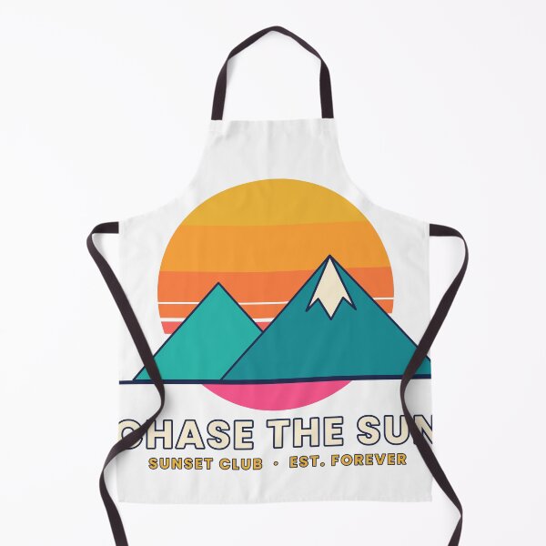 Aperçu de l'œuvre Retro Sunset Mountains Chase The Sun créée et vendue par RedStarlo.