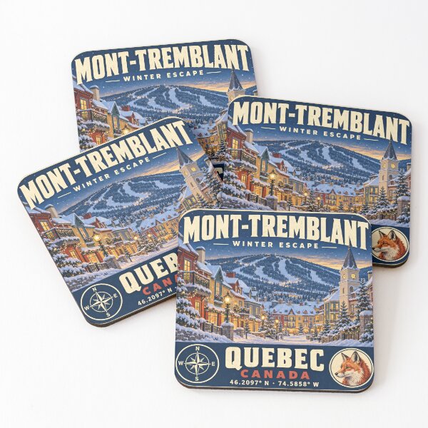 Item preview, Mont-Tremblant Winter Escape – Quebec Canada Retro Travel designed and sold by naturalsurvival.