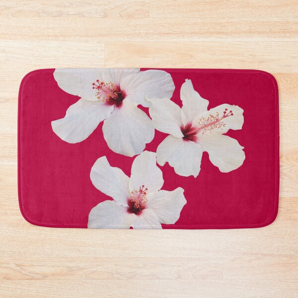 Item preview, Three Exotic White Hibiscus Tropical Flowers on Red Shapes Mania designed and sold by Shapes-Mania.