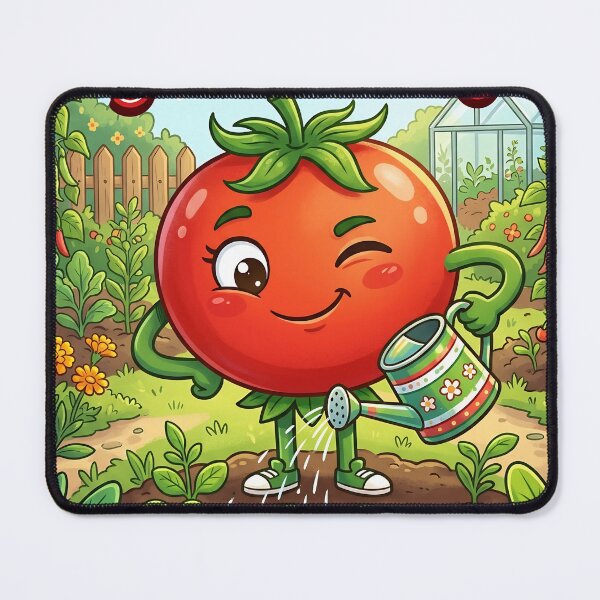 Item preview, Cartoon Tomato Watering Garden Seedlings designed and sold by JC Art Creations.