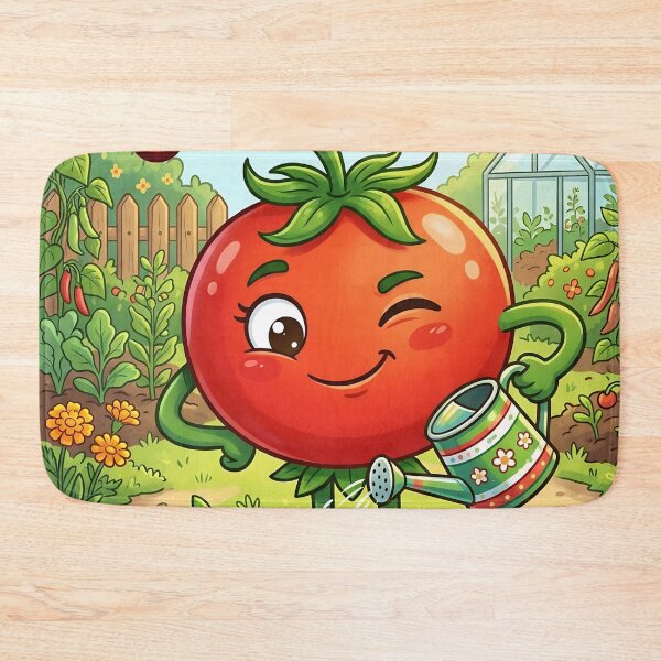 Item preview, Cartoon Tomato Watering Garden Seedlings designed and sold by JC Art Creations.