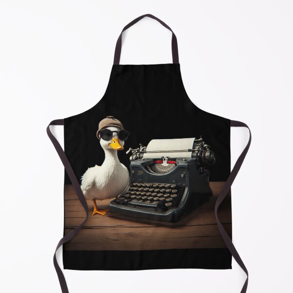 Item preview, Cool Duck Detective with Vintage Typewriter designed and sold by Cyber Gold Studio.