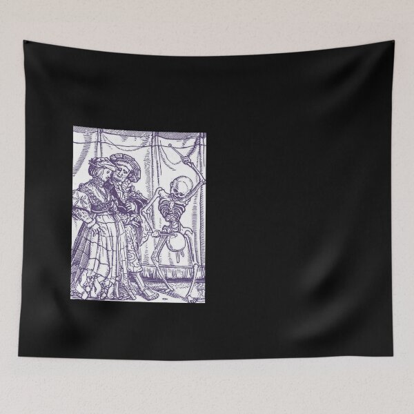 Aperçu de l'œuvre Danse macabre médiévale - Gravure sur bois (version violette) créée et vendue par Dungeon-Shop.