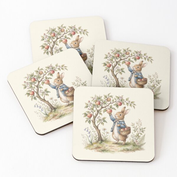 Item preview, Rabbit Apple Picking Orchard Watercolor Art designed and sold by Pasteltone.