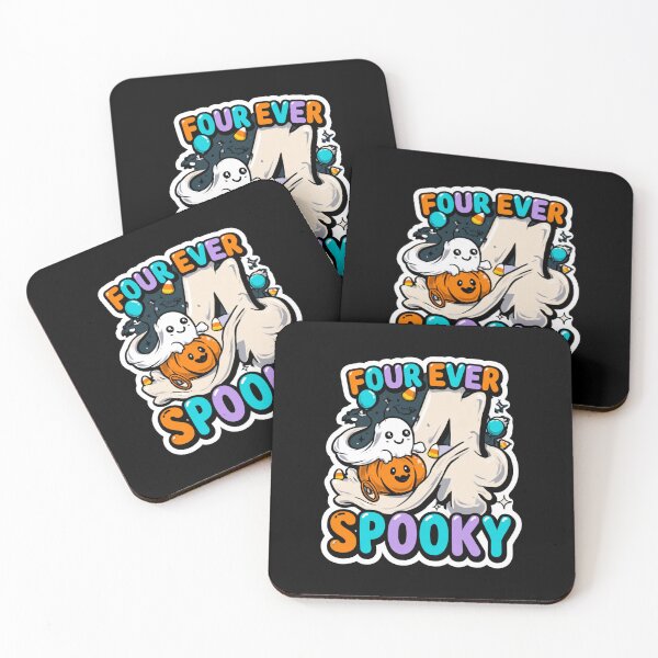 Item preview, Four Ever Spooky – Funny Ghost Halloween 4th Birthday Shirt designed and sold by DyzioSupply.