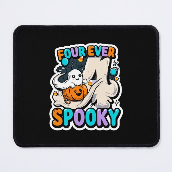 Item preview, Four Ever Spooky – Funny Ghost Halloween 4th Birthday Shirt designed and sold by DyzioSupply.