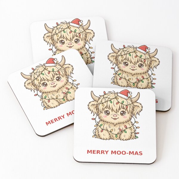 Item preview, Merry Moo Mas Cute Highland Cow Christmas Lights Shirt designed and sold by BoldcreationsM.