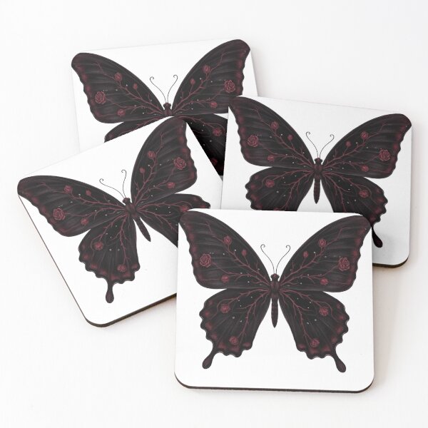 Item preview, Black Thorn Butterfly – Dark Gothic Botanical Art designed and sold by JanjjaSoulInk.