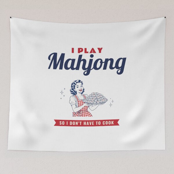 Aperçu de l'œuvre I Play Mahjong So I Don't Have To Cook: Retro Housewife créée et vendue par The Tee Collective.