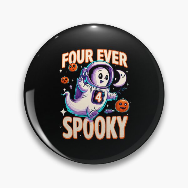 Item preview, Four Ever Spooky – Funny Ghost Halloween 4th Birthday Shirt designed and sold by DyzioSupply.