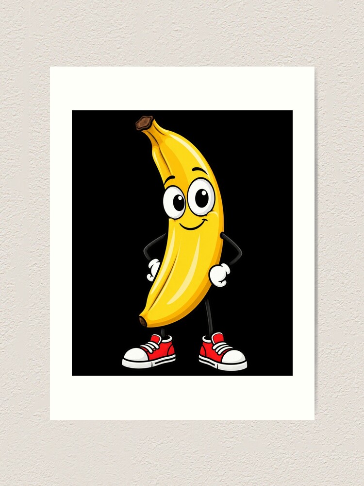 Thumbnail 1 von 3, Kunstdruck, Niedliche Cartoon-Banane designt und verkauft von ROUX-ART.