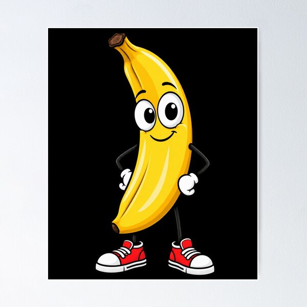 Aperçu de l'œuvre Personnage mignon de banane de dessin animé créée et vendue par ROUX-ART.