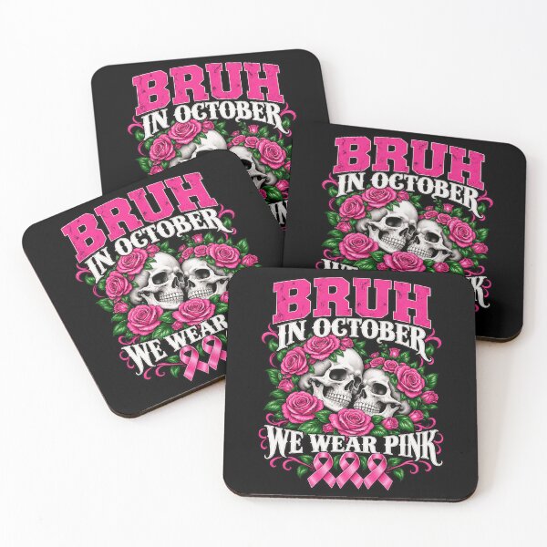 Item preview, Breast Cancer Awareness Pink October Skulls designed and sold by ROUX-ART.