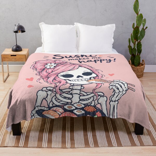 Item preview, Sushi Lover Skeleton Girl designed and sold by CreepyCornerArt.
