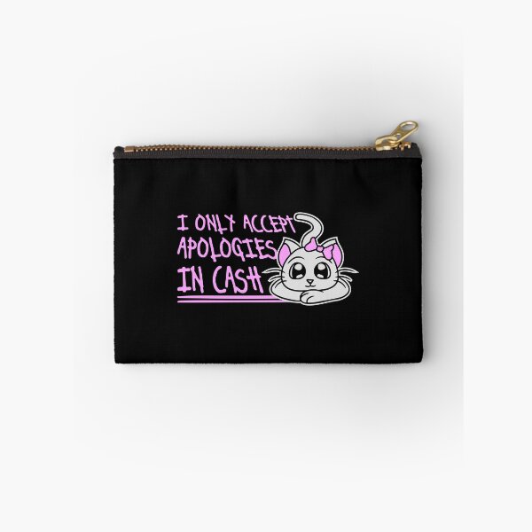 Aperçu de l'œuvre Je n'accepte les excuses qu'en espèces. (Fille chat drôle et mignonne) créée et vendue par shirt-o-mat.