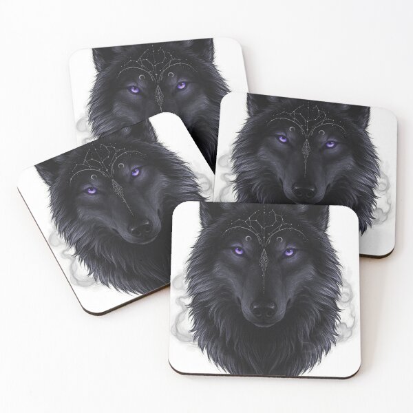 Item preview, Eclipse Wolf Spirit – Mystical Gothic Moon Wolf designed and sold by JanjjaSoulInk.