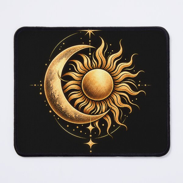 Item preview, Golden Sun & Moon | Mystical Celestial Harmony designed and sold by CalmMandala.