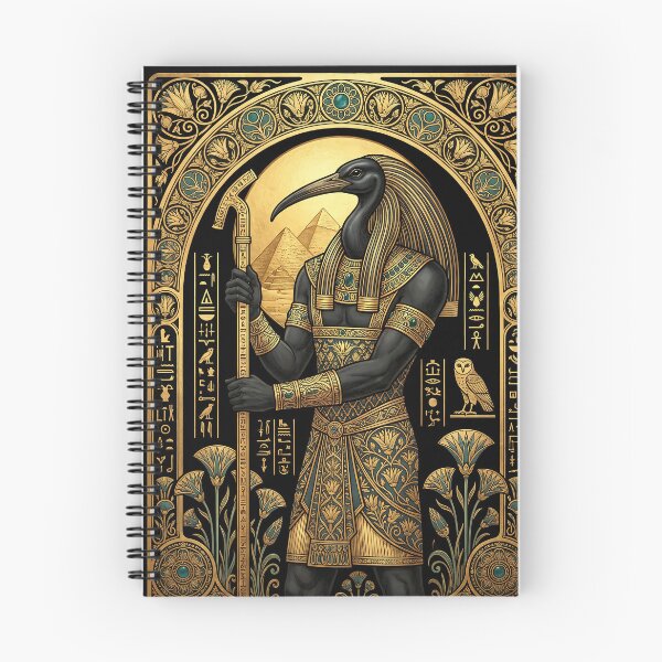 Item preview, Thoth Egyptian God of Wisdom Gold Hieroglyphics Art designed and sold by Vintage Poster Gallery.
